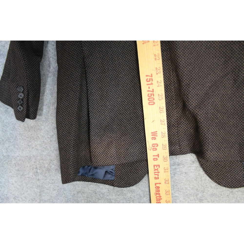 VTG Valentino Boutique Blazer Men 38R Brown Check Pure Cashmere Sport Coat Italy - Picture 16 of 16